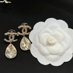 Fashion CC Rhinestone Dangle Earrings