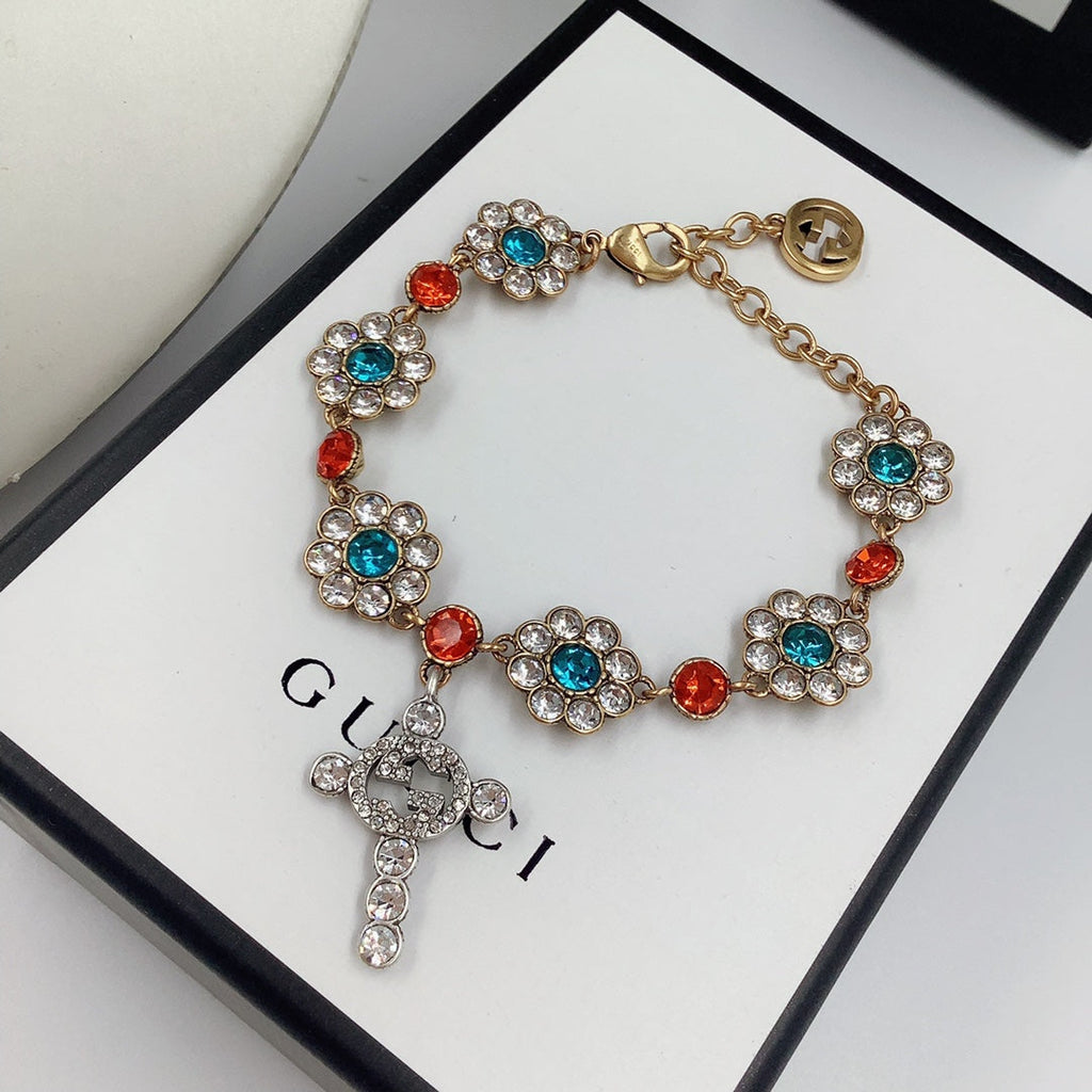 Fashion GG Earrings Necklace Bracelet All in One