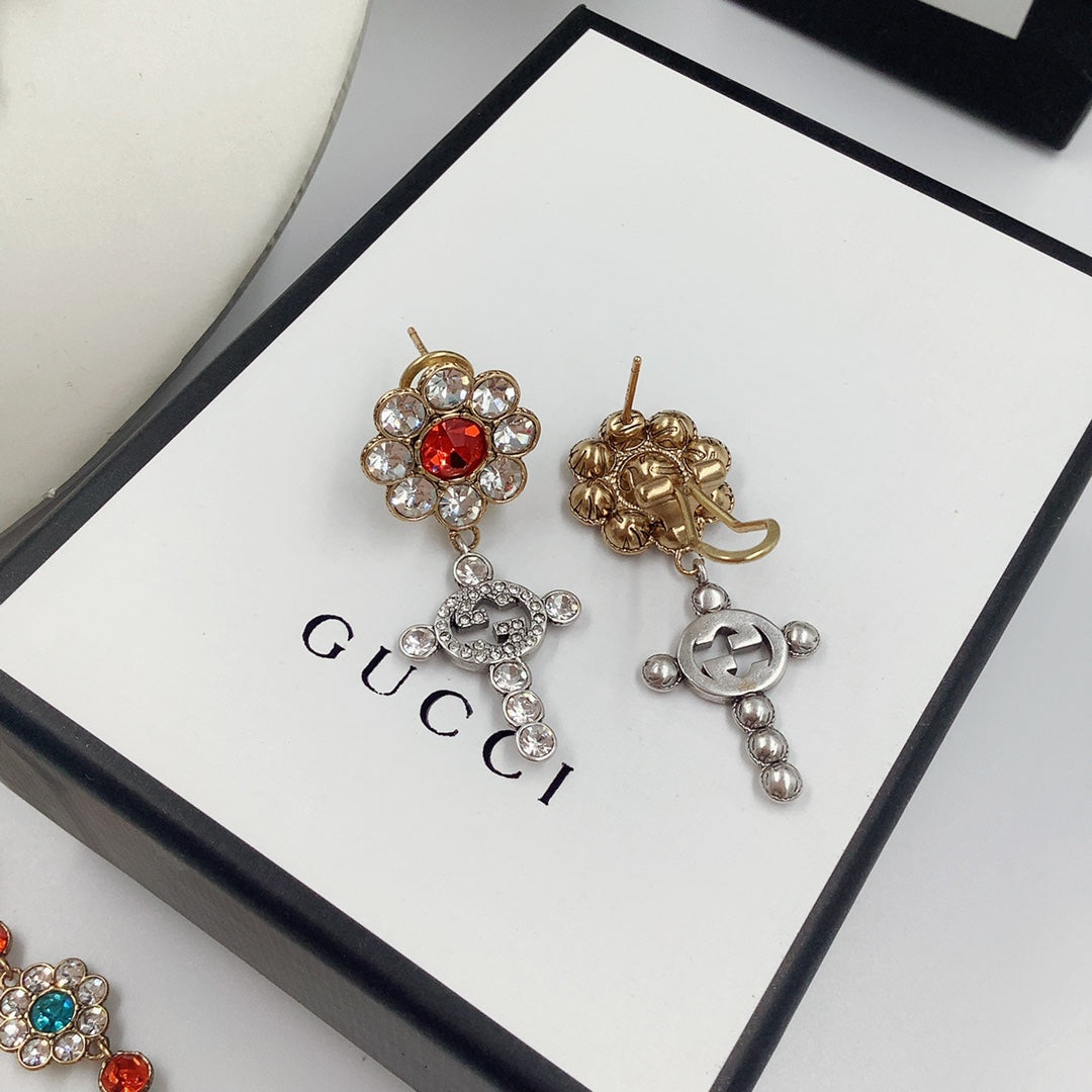 Fashion GG Earrings Necklace Bracelet All in One