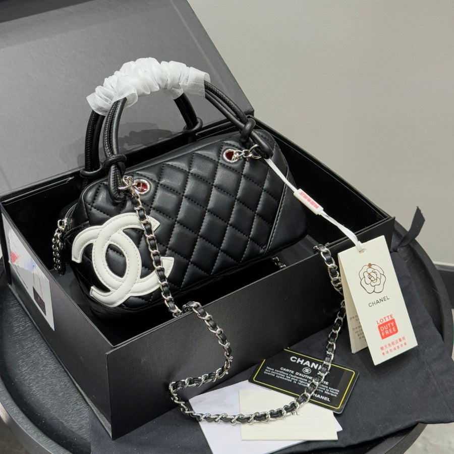 Fashion CC printed leather handbag