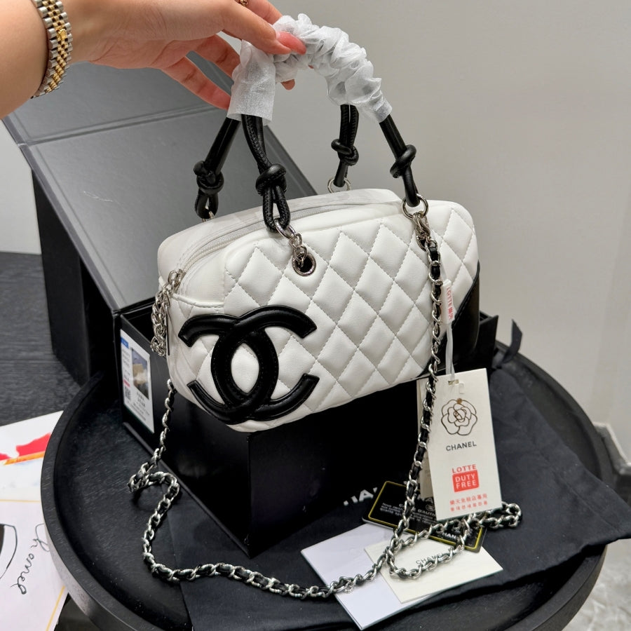 Fashion CC printed leather handbag