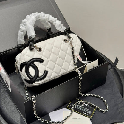 Fashion CC printed leather handbag