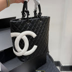 Fashion CC printed leather handbag