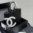 Fashion CC printed leather handbag