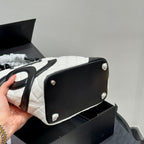 Fashion CC printed leather handbag