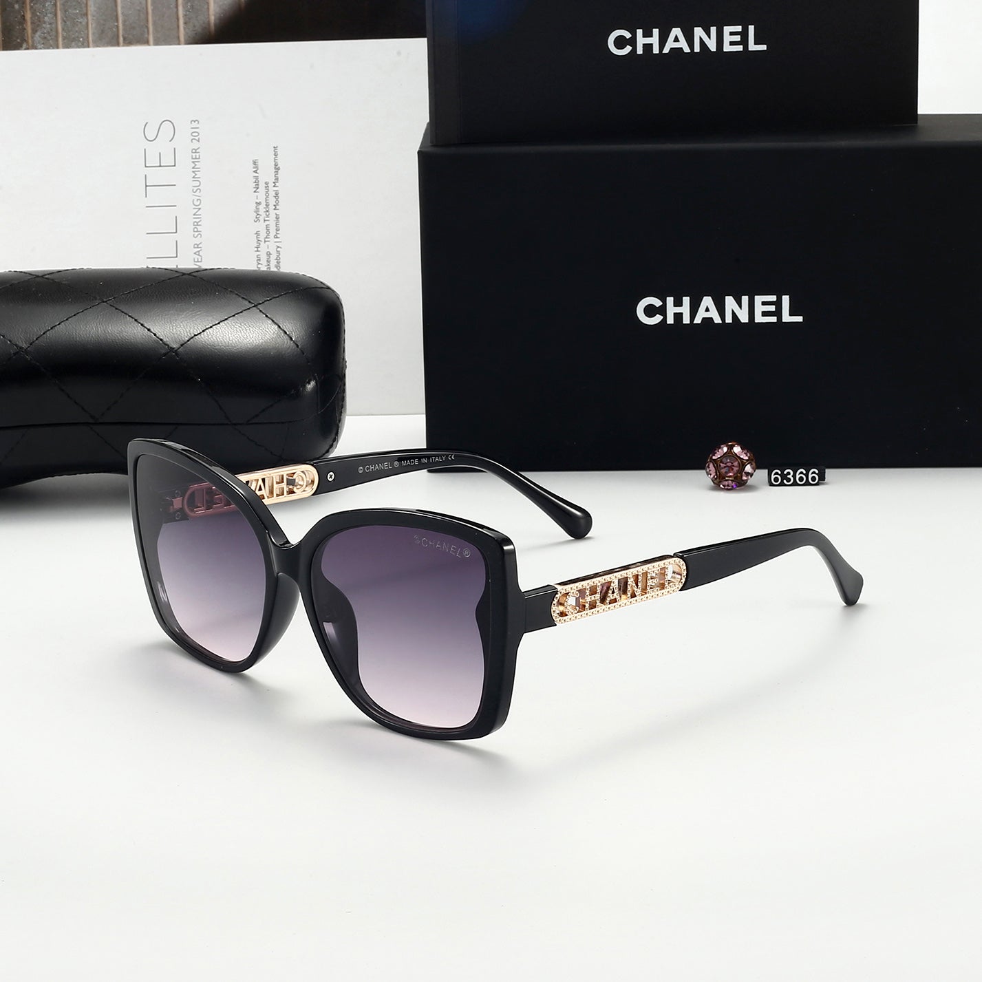 5-color fashion hollow letter sunglasses