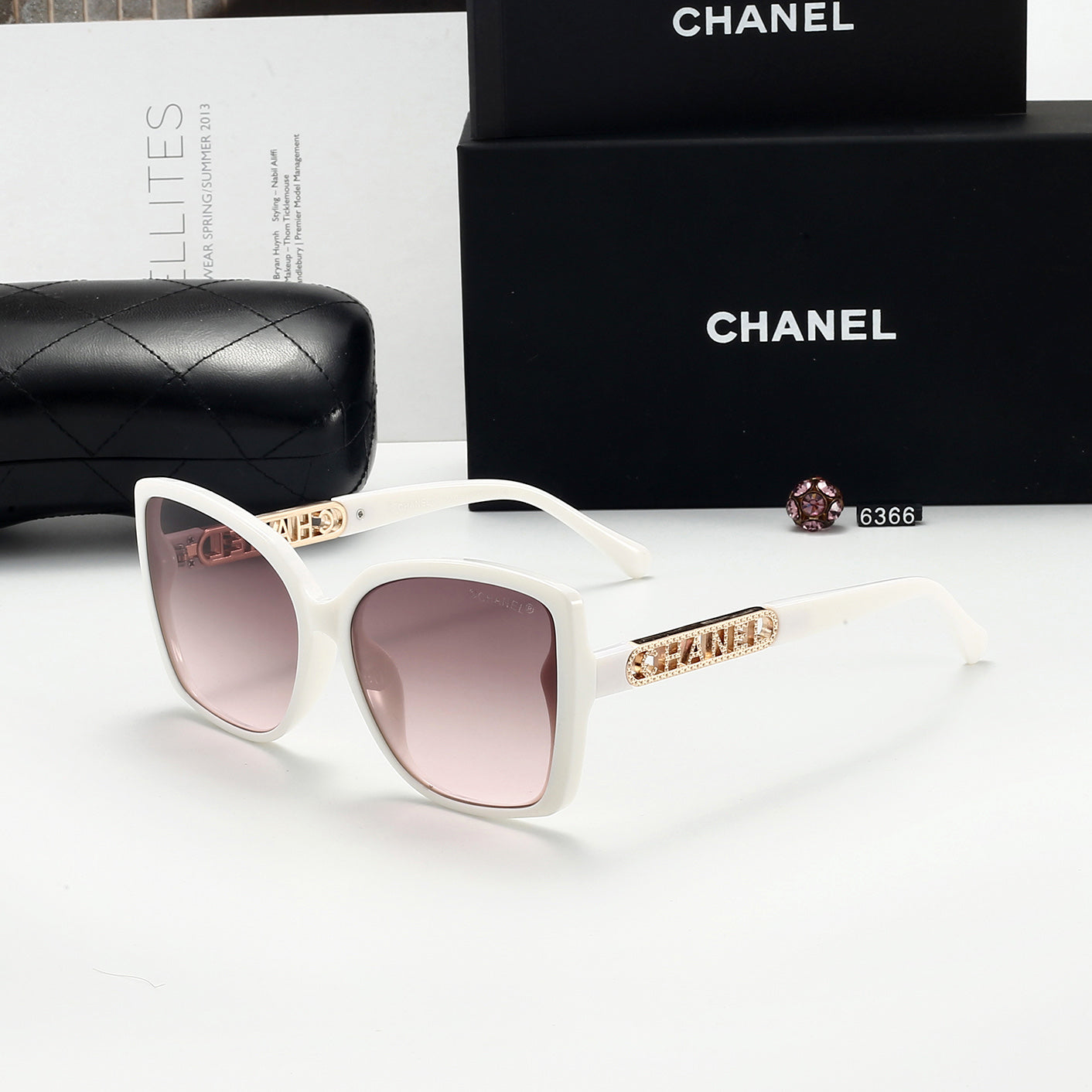 5-color fashion hollow letter sunglasses
