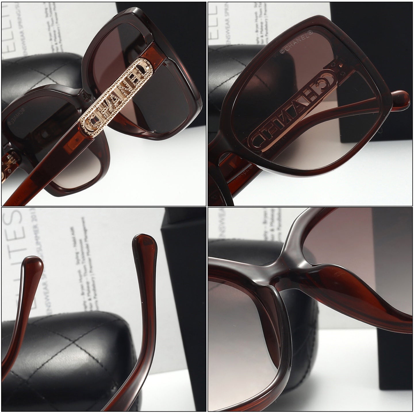 5-color fashion hollow letter sunglasses