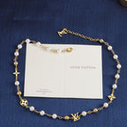Four Leaf Clover Pearl Necklace