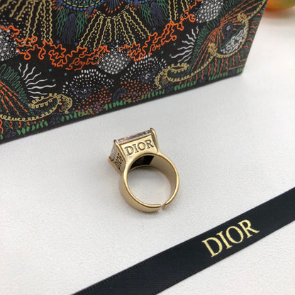 CD rhinestone open ring