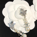 Fashion CC pendant pearl earrings