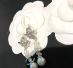 Fashion CC pendant pearl earrings