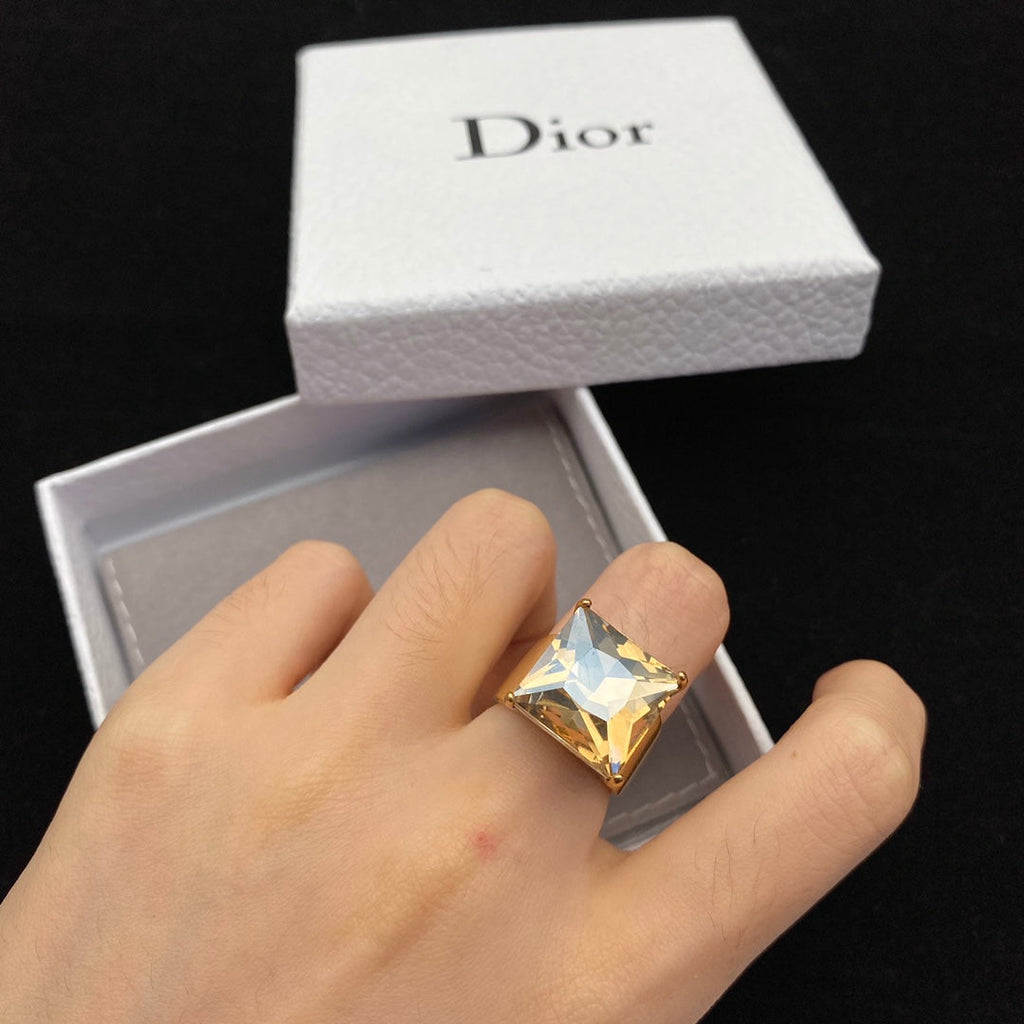 CD rhinestone open ring