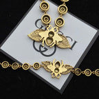GG Bee Pendant Rhinestone Earrings Bracelet Necklace