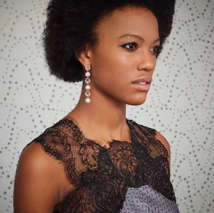 Fashionable FF Pendant Earrings