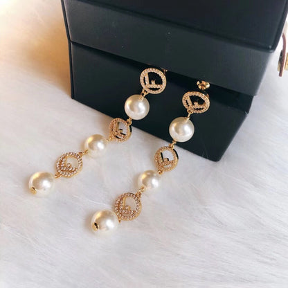 Fashionable FF Pendant Earrings