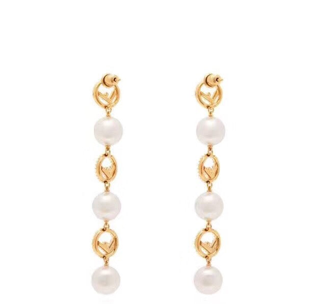 Fashionable FF Pendant Earrings