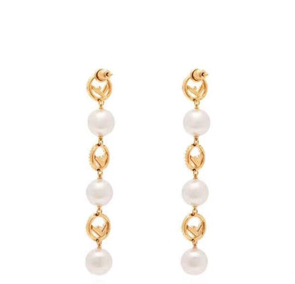 Fashionable FF Pendant Earrings