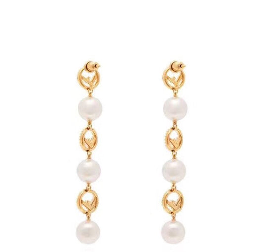 Fashionable FF Pendant Earrings