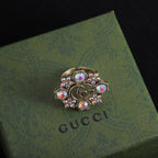 GG Fashion Diamond-Shaped Rhinestone Open Ring