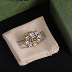 GG Fashion Diamond-Shaped Rhinestone Open Ring