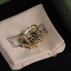 GG Fashion Diamond-Shaped Rhinestone Open Ring