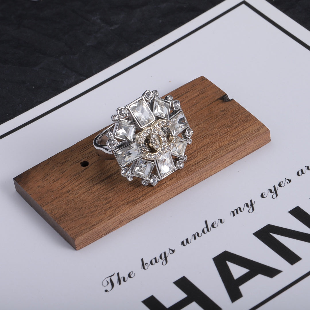 CC Diamond Rhinestone Ring