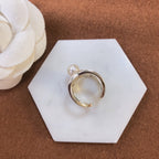CC Rhinestone Pearl Ring
