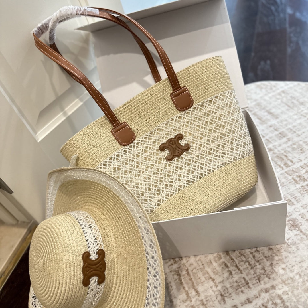 Fashionable CE Hat Shoulder Bag Set