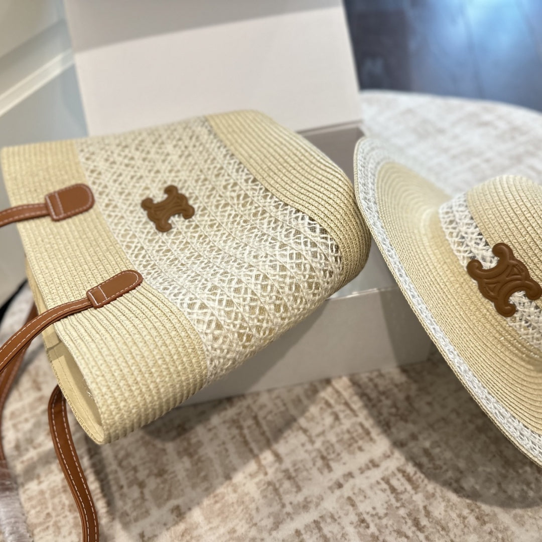Fashionable CE Hat Shoulder Bag Set