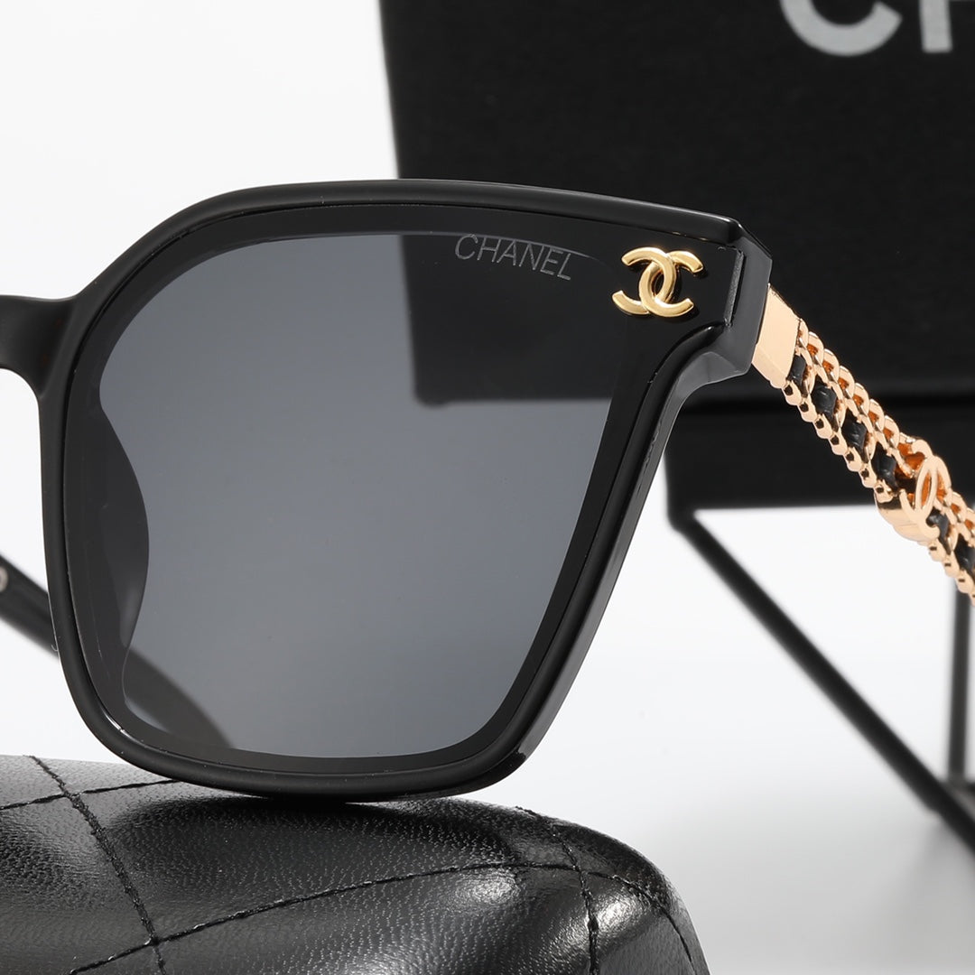 8-Color Fashion Double C Frame Mirror Temple Polarized Sunglasses