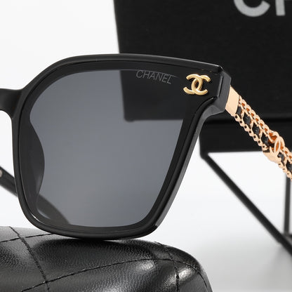 8-Color Fashion Double C Frame Mirror Temple Polarized Sunglasses