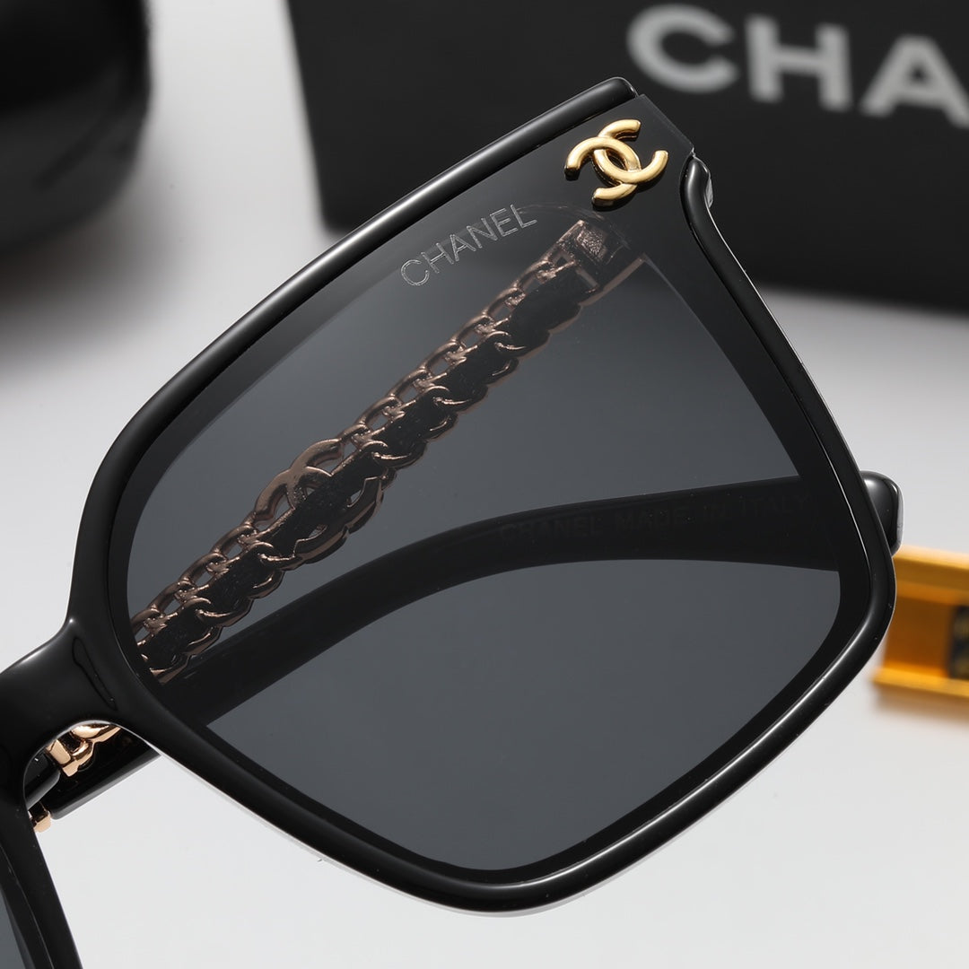 8-Color Fashion Double C Frame Mirror Temple Polarized Sunglasses