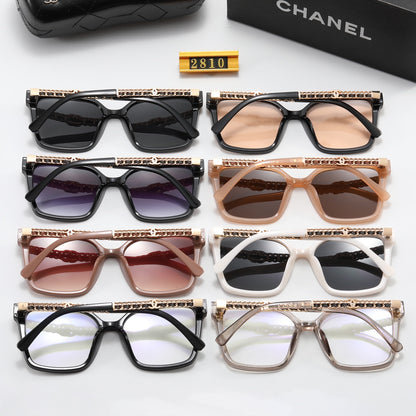 8-Color Fashion Double C Frame Mirror Temple Polarized Sunglasses