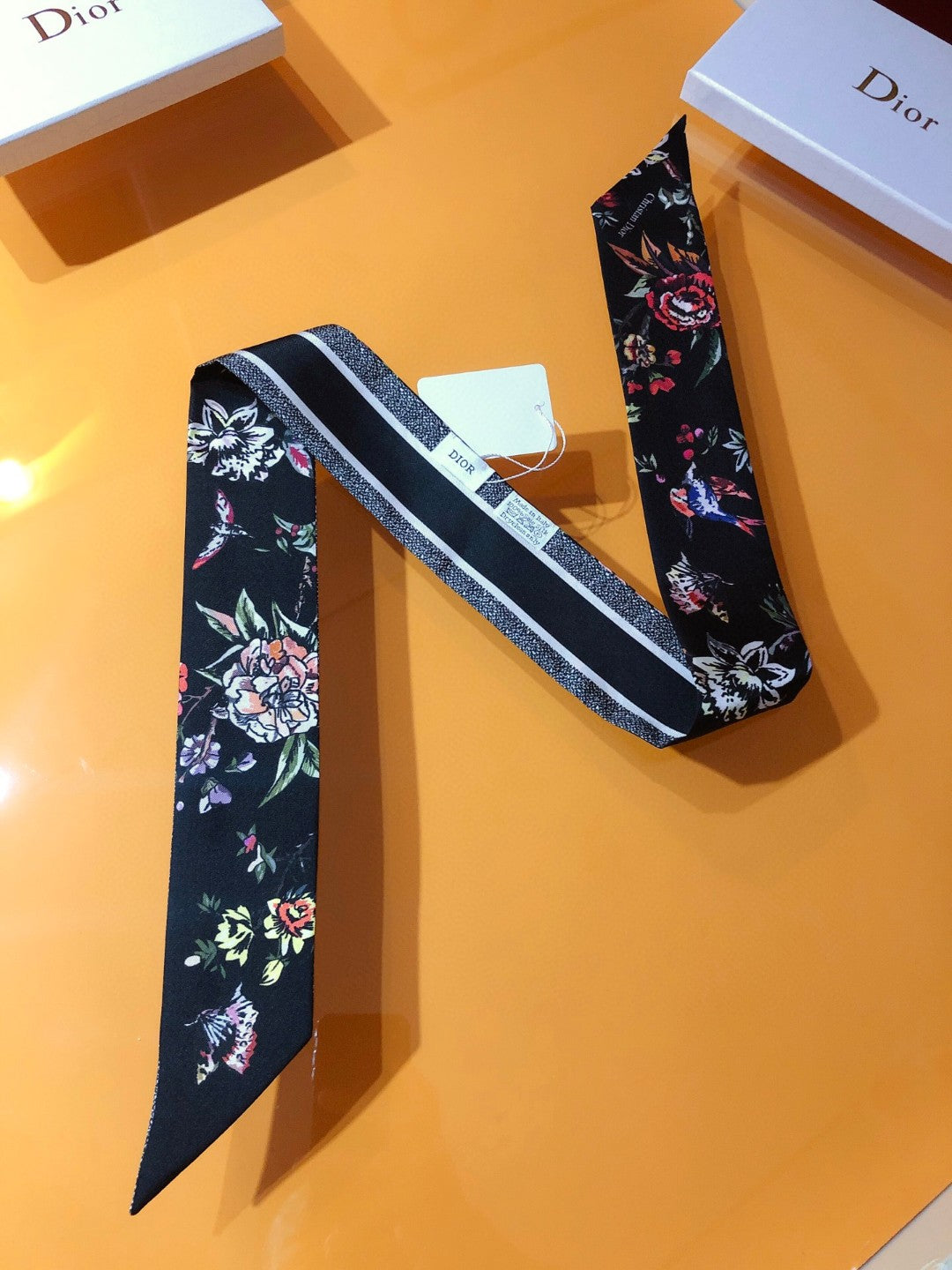 Stylish CD Letter Pattern Silk Scarf