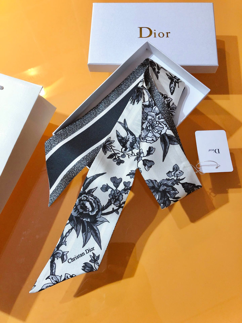 Stylish CD Letter Pattern Silk Scarf