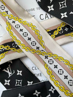 Stylish Four-Leaf Clover &amp; Letter Pattern Silk Scarf