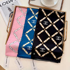 Stylish CC-Patterned Silk Scarf