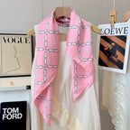 Stylish CC-Patterned Silk Scarf