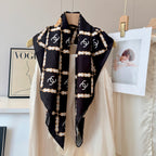 Stylish CC-Patterned Silk Scarf