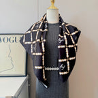 Stylish CC-Patterned Silk Scarf