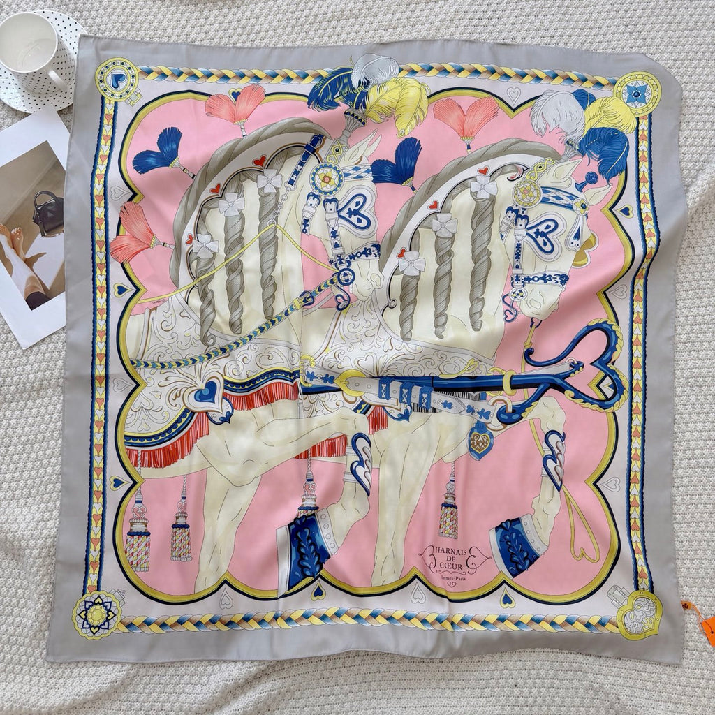 Stylish H Pattern Silk Scarf