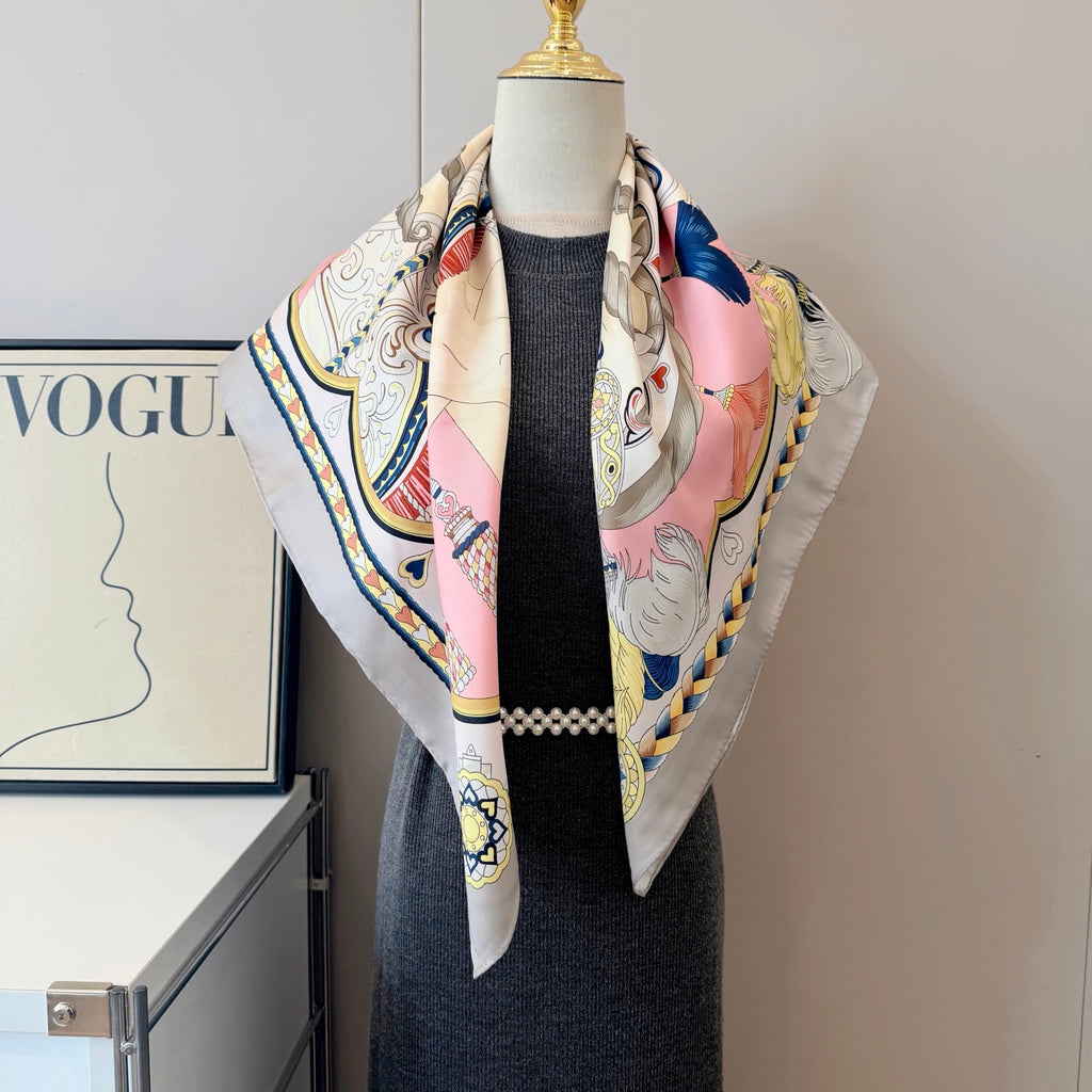 Stylish H Pattern Silk Scarf
