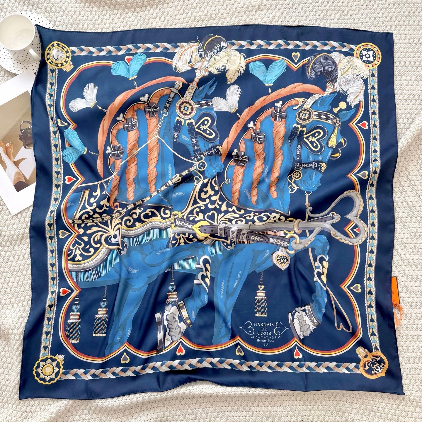 Stylish H Pattern Silk Scarf
