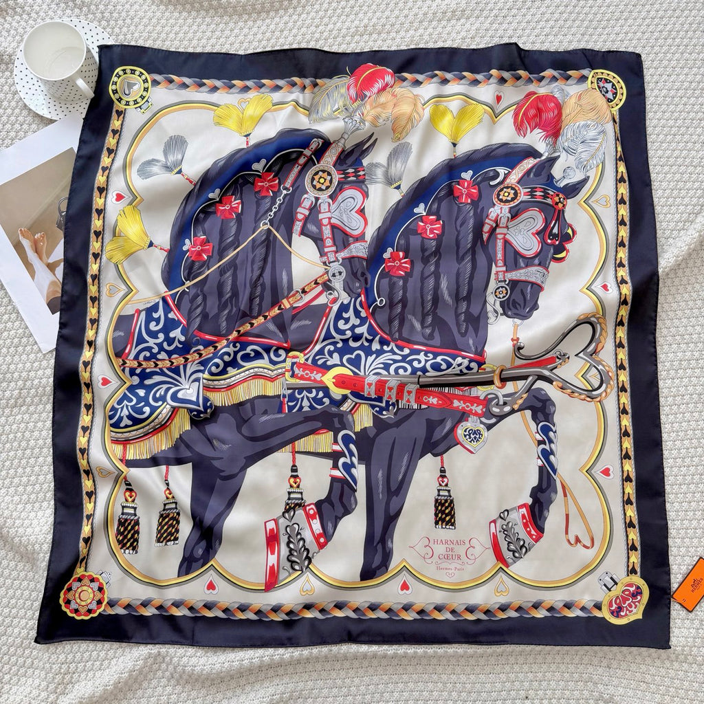Stylish H Pattern Silk Scarf