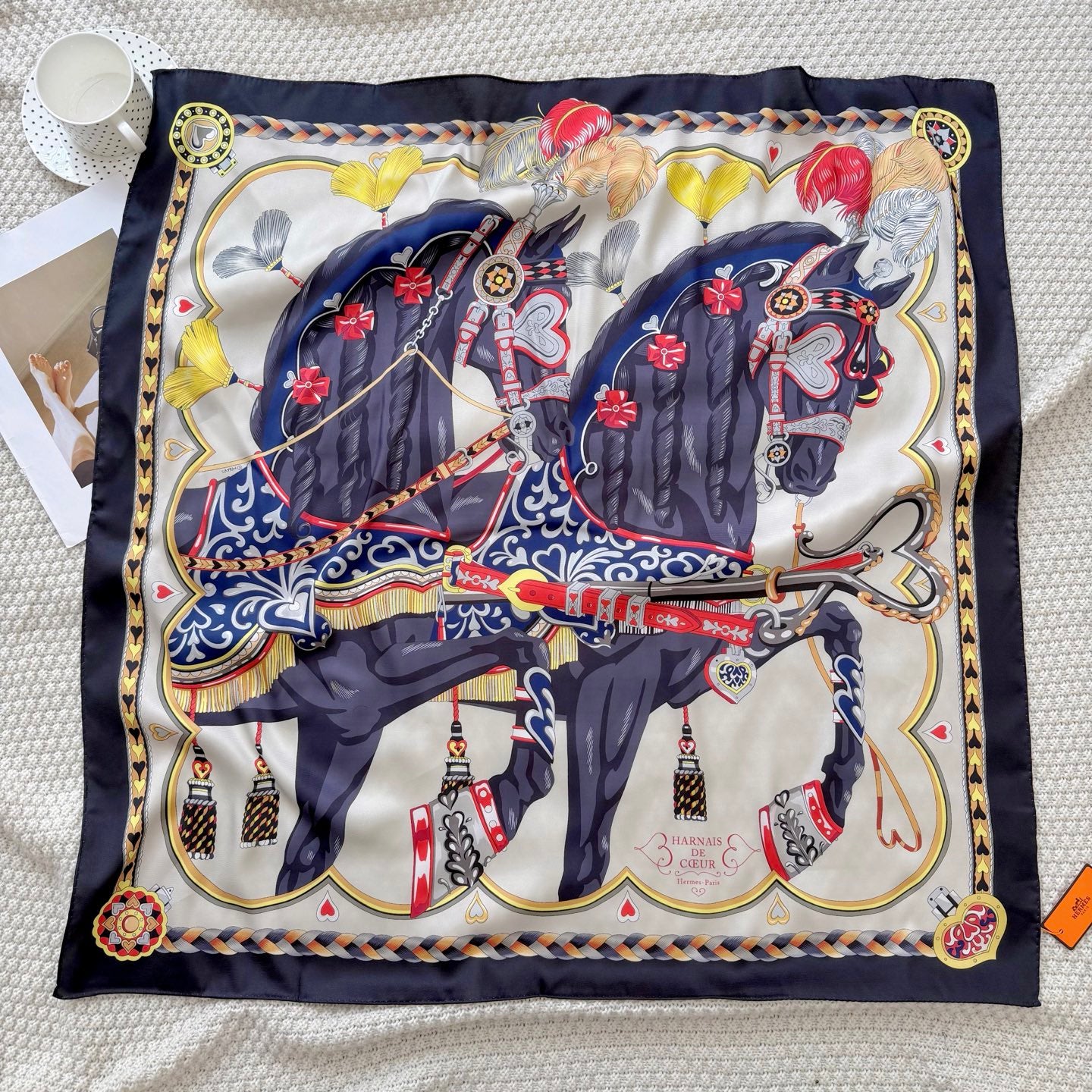 Stylish H Pattern Silk Scarf