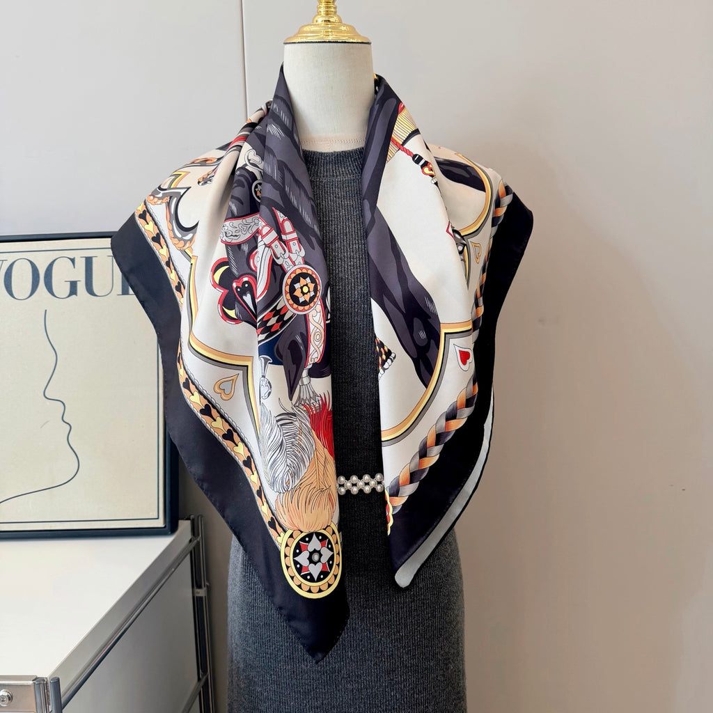 Stylish H Pattern Silk Scarf