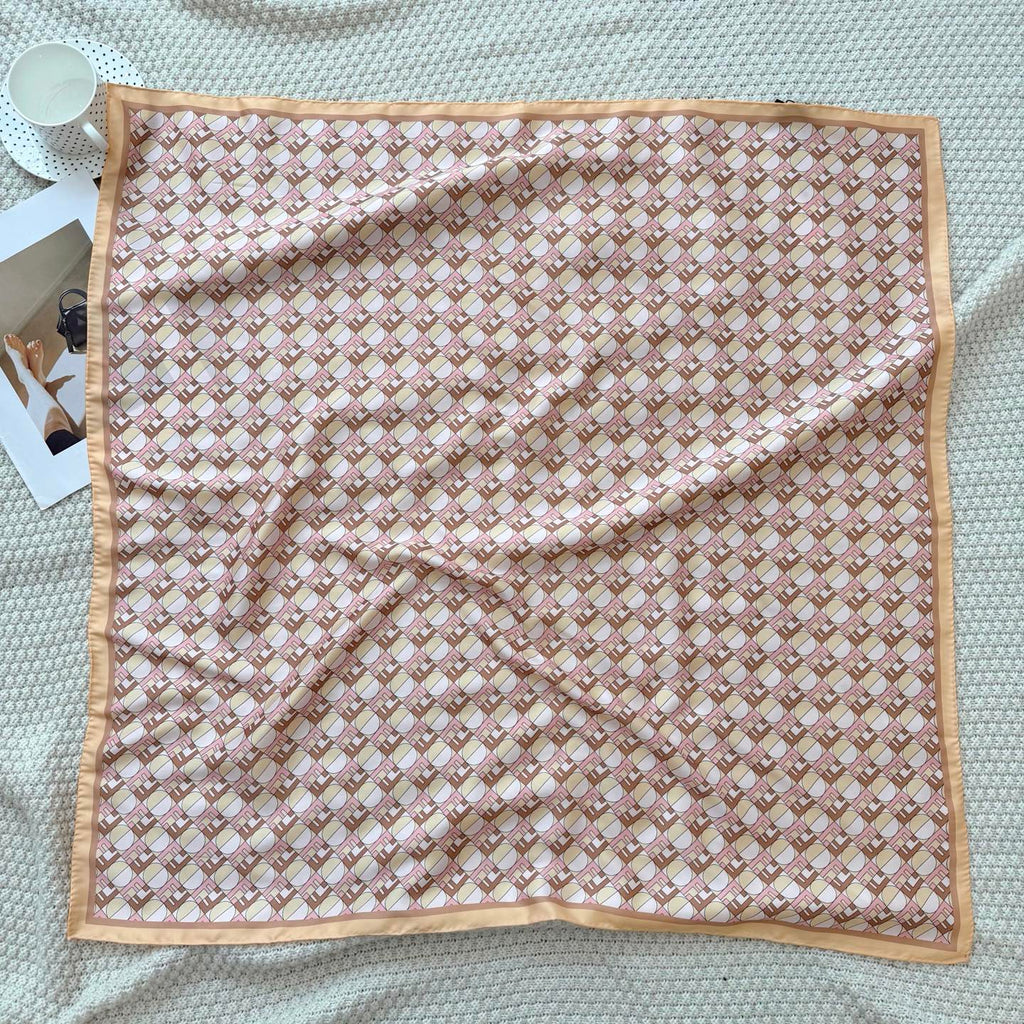 Stylish FF Letter Pattern Silk Scarf