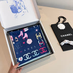 Stylish CC-Patterned Silk Scarf