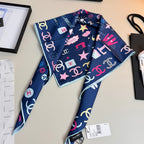 Stylish CC-Patterned Silk Scarf